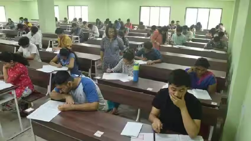 Candidates taking the TET exam