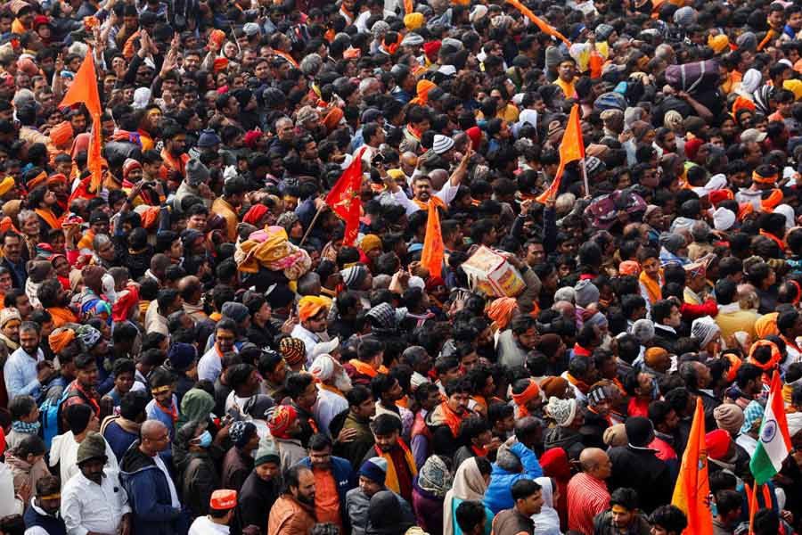 Ram Mandir in Ayodhya is crowded with visitors