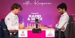 Gukesh vs Magnus Carlsen, SuperUnited Rapid Blitz 2025,