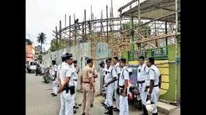 Kolkata Durga Puja, Bidhannagar police inspections, pandal safety measures,