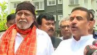 Chief Minister Shuvendu Adhikari outside Mithun Chakraborty's house.