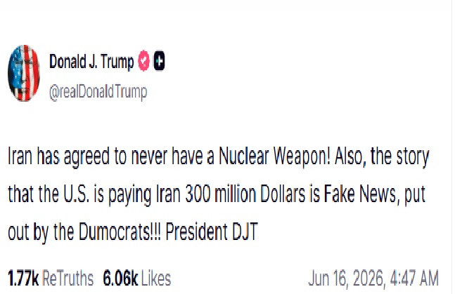 “Iran Will Have No Nuclear Weapons, Claims Trump”