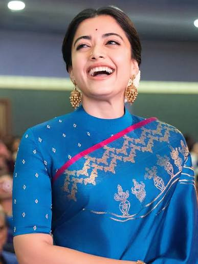 Rashmika Mandanna  M S Subbulakshmi  Blue saree